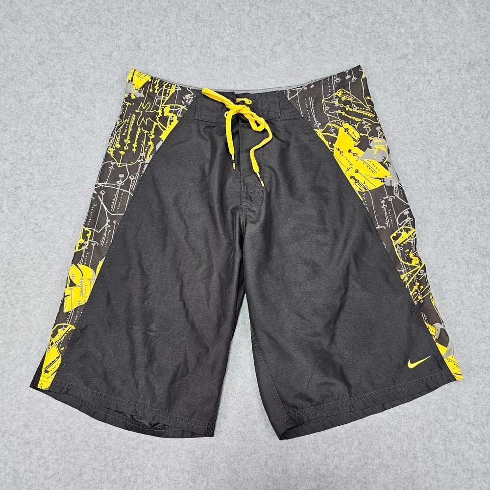 Vintage Nike Board Shorts Mens 30 Swim Trunks Swimsuit Logo Unlined Surf‎ Y2K